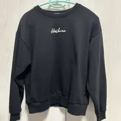 黒いクルーネックスウェット トレーナー HASHIRA