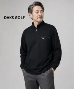 DAKS GOLF 黒 ハーフジップ　ゴルフシャツ　Lのサムネイル