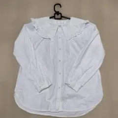 ZARA　ブラウス　150センチ ホワイトフリル付き長袖シャツ