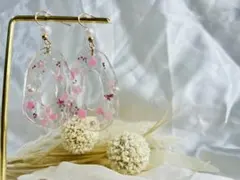 桜デザインピアス