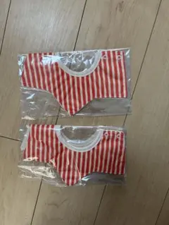 赤と白のストライプ スタイ 2枚セット