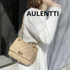 AULENTTI ベージュ キルティング ショルダーバッグ　2way