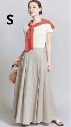 ビューティー&ユースユナイテッドアローズ麻レーヨンブレンド フレアマキシスカート