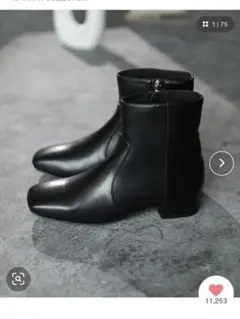 【新品】VIVIAN スクエアトゥシンプルローヒールショートブーツ