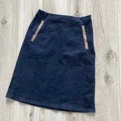 バーバリーブルーレーベル◾️ノバチェック台形スカート？38/M綿ストレッチ