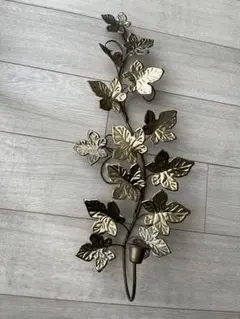 アメリカ　ヴィンテージ　壁掛け　ゴールド　ウォールデコ　キャンドルホルダー