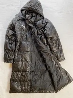 プーマPuma ブラック ベンチコート　ロング　ダウンコート　ロゴ刺繍