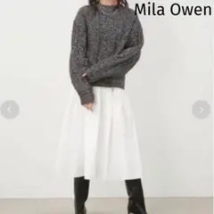 Mila Owen✨ケーブルニットティアードスカートコーデSET 黒×白
