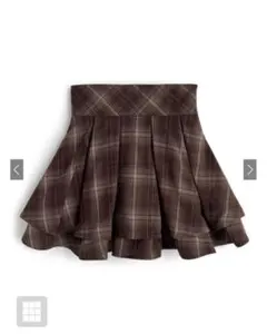 インパン裏地付きチェック柄ティアードフレアミニスカートai229