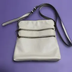 【美品】レディース ショルダーバッグ グレー 斜掛け OK 多収納 ポケット付き