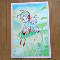 みなしごハッチ ハッチとアーヤとみのむしの子 肉筆原画 - メルカリ