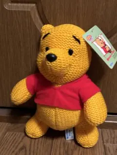 【レトロ】プーさん ディズニー ぬいぐるみ 編み込みデザイン 平成当時物