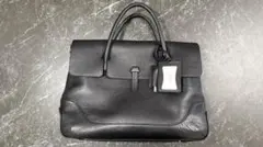 [PELLE MORBIDA] フラップビジネスバッグ レザー 黒 美品のサムネイル