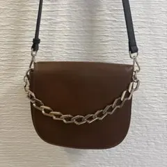 ♡ZARA♡ブラウン レザー ショルダーバッグ