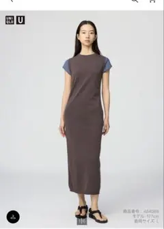 2026 UNIQLO U ノースリーブブラウンワンピース Lサイズ
