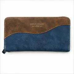 【 未使用 】 長財布 ブラウン ネイビー カード入れ 小銭入れ メンズ 財布