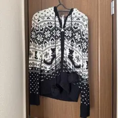 TRALALA フード付きニットカーディガン