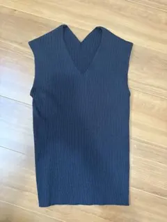 ROPEロペネイビー Vネック ノースリーブ ニットネイビー