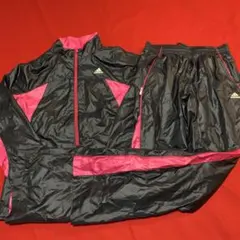 adidas ジャージ上下セット 黒/ピンク