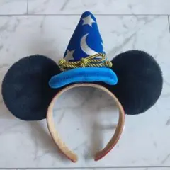 （美品）　ミッキーマウス 魔法使いの帽子 カチューシャ