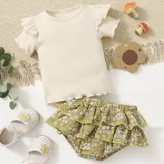 ベビー服80 子供服80 セットアップ80 花柄洋服　女の子服　ブルマ　Tシャツ