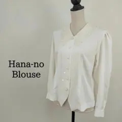Hana-no Blouse お洒落 襟レース ブラウス ホワイト白 M相当のサムネイル