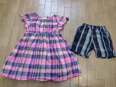 ◆姉弟おそろいコーデ　ブランシェス　90　110　ペア　チェック柄リンク