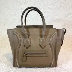 大人気✨セリーヌ ハンドバッグ ラゲージ マイクロショッパー ベージュ レザー