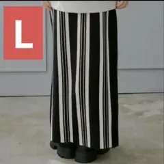 しまむら megumi ストライプニットスカート L ナロースカート