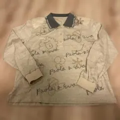 PAOLA&EVA ベージュ　ラメ入り　ポロシャツ