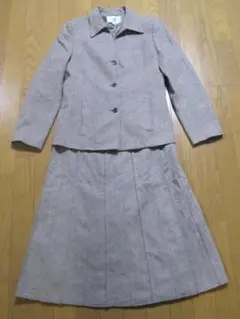 美品　自由区　上質ツイード素材　スカートスーツ　38