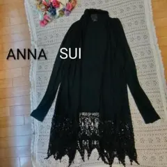 ANA SUI アナスイ　カーディガン　ブラック　M　USA製　レース　レーヨンのサムネイル