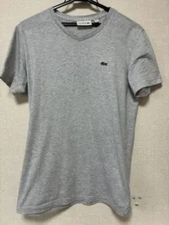 LACOSTE Vネック Tシャツ グレー
