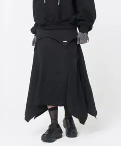 MISEKI SEOUL Flutter folding Skirt BLACK