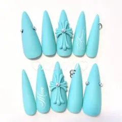 現品 ネイルチップ 十字架　シズニルック 痛ネイル　クロムネイルのサムネイル