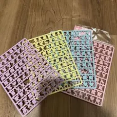 サンリオ　まいぱちるん　文字パーツ　ひらがな　紫　黄色　ピンク　水色の4枚セット