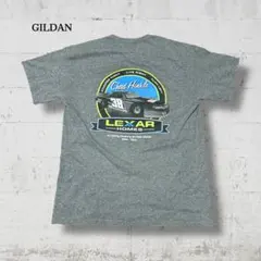 GILDANグラフィックTEEグレー Lスポーツロゴ38 Car Racing