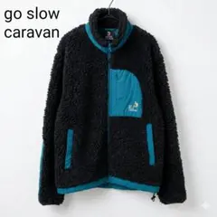 go slow caravan ボアフリースジャケット バイカラー ターコイズ3