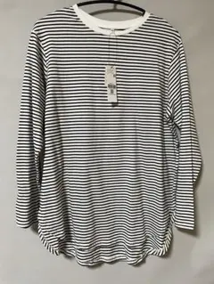 cocaオフホワイト ストライプ 長袖 Tシャツ M【L】