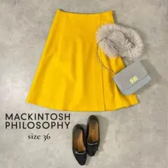 【MACKINTOSH PHILOSOPHY】 上品フレアイエロースカート S