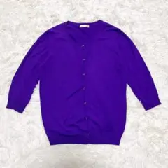 UNIQLO ユニクロ　七分袖カーディガン　紫　パープル　Mサイズ　レディース