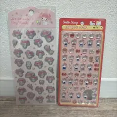 【正規】ボンボンドロップシール ミニ　ハローキティ マイメロディ ぷくっとシール