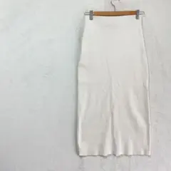 ZARA 【USA M】タイトスカート ホワイト ウエストゴム　カジュアルのサムネイル