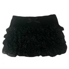 キラキラスパンコールフリルスカート♬ロリパンク平成ギャルy2kダークコアりぼん黒