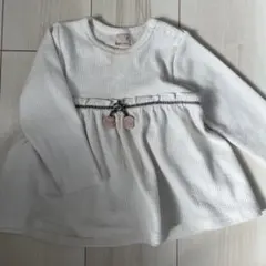 petit main リブ編みトップス ホワイト