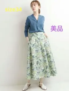 IENA イエナ 花柄 フレアスカート ロングスカート 日本製 34サイズのサムネイル