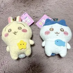 カラビナ付きちいかわがま口ポーチ　【うさぎ、ハチワレ】