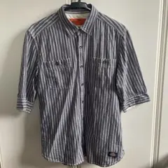 Dickies ストライプ 半袖シャツ M