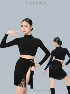 R.DESIGN ラテンダンス衣装 セットアップ 花飾り付 - メルカリ