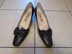 【未使用】COCA　イタリア製　 黒 レザー ハイヒールパンプス